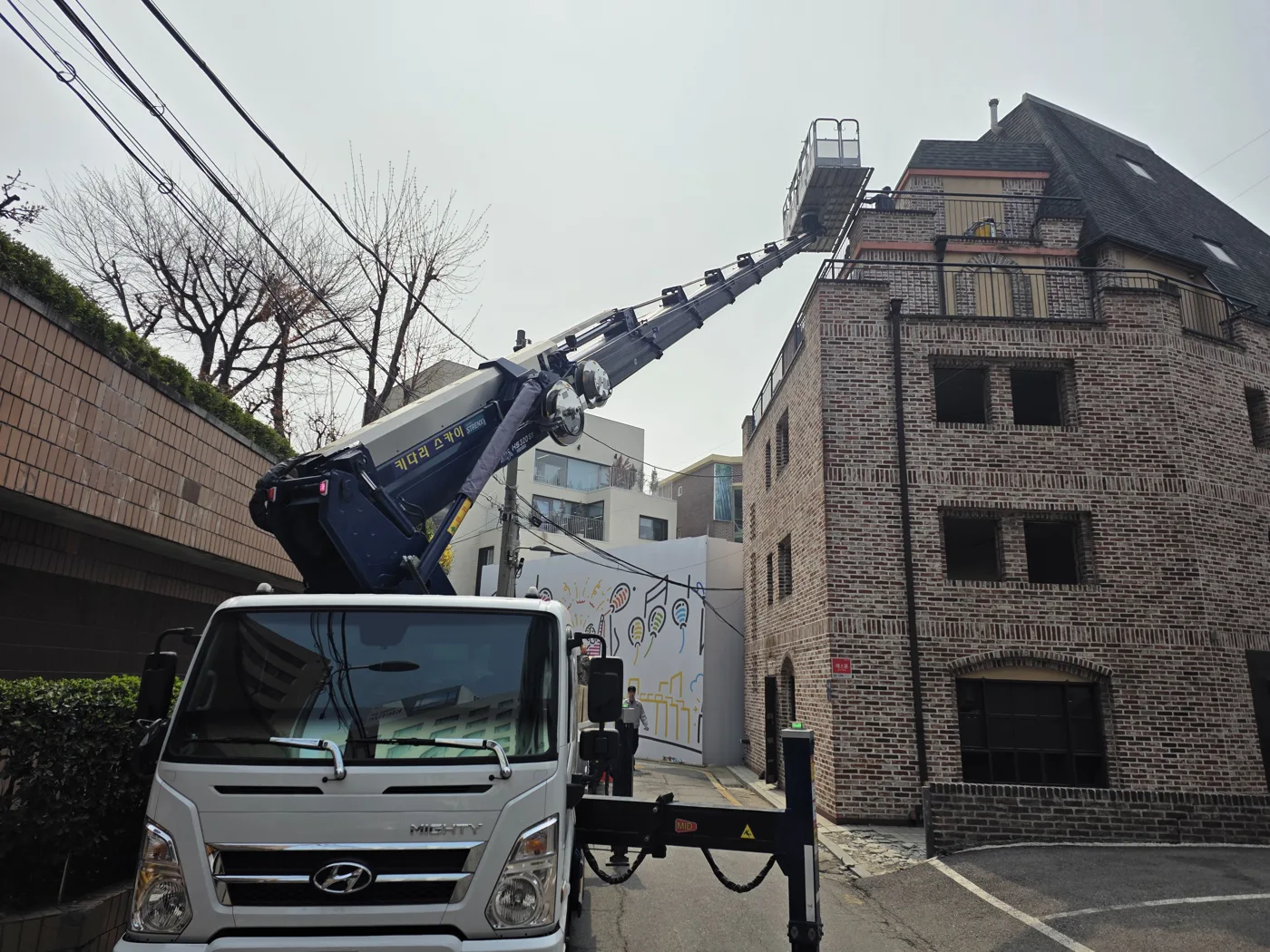 건물 외벽 현장